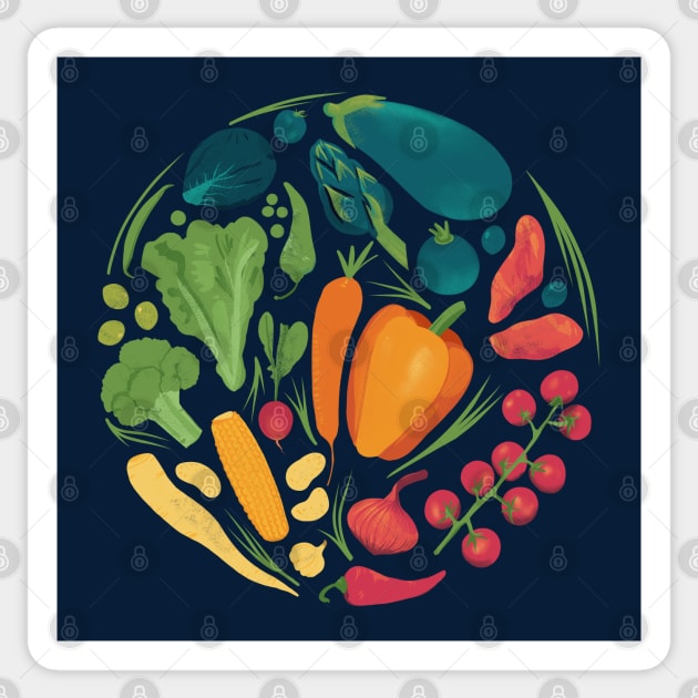 Round of vegetables Sticker by Mimie20